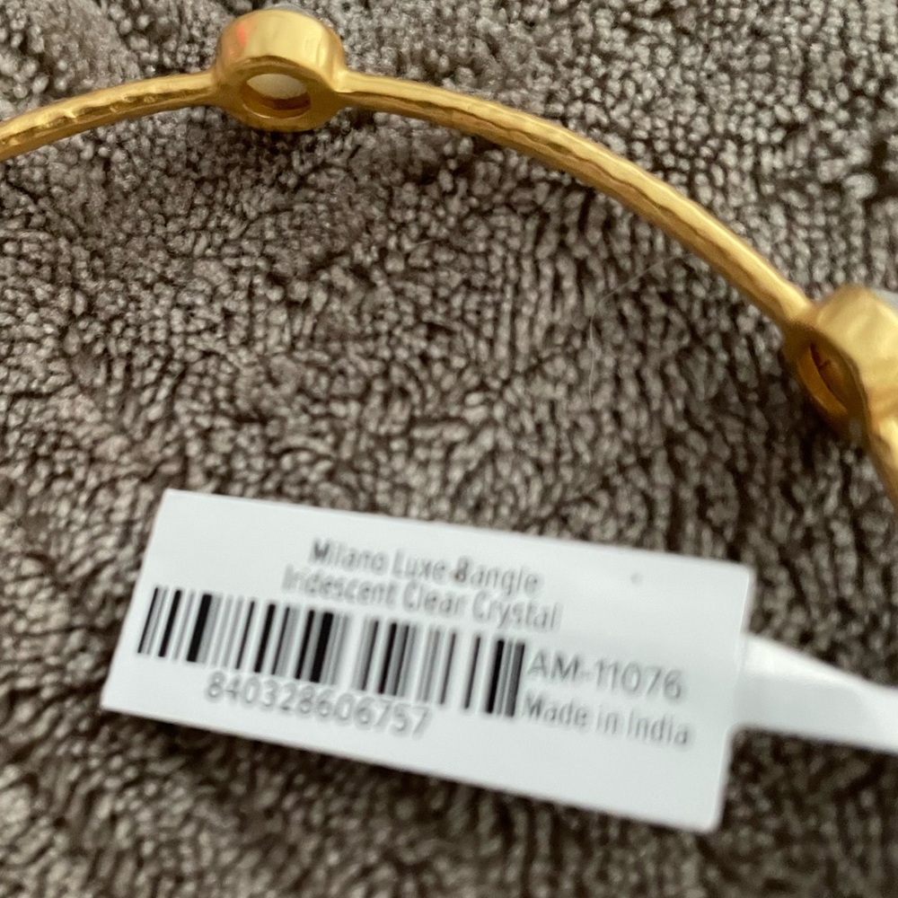 Julie Vos Gold Bangle Bracelet with White Stones - Picture 4 of 4